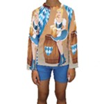 oktoberfest blonde beer girl Kids  Long Sleeve Swimwear