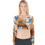 oktoberfest blonde beer girl Long Sleeve Crop Top