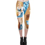 oktoberfest blonde beer girl Capri Leggings 