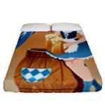 oktoberfest blonde beer girl Fitted Sheet (Queen Size)