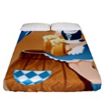 oktoberfest blonde beer girl Fitted Sheet (King Size)