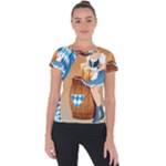 oktoberfest blonde beer girl Short Sleeve Sports Top 