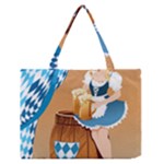 oktoberfest blonde beer girl Zipper Medium Tote Bag