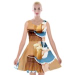 oktoberfest blonde beer girl Velvet Skater Dress