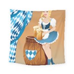 oktoberfest blonde beer girl Square Tapestry (Small)