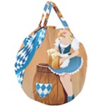 oktoberfest blonde beer girl Giant Round Zipper Tote