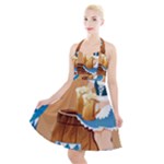 oktoberfest blonde beer girl Halter Party Swing Dress 