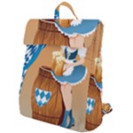 oktoberfest blonde beer girl Flap Top Backpack