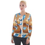 oktoberfest blonde beer girl Velour Zip Up Jacket