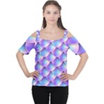 Mermaid Tail Purple Cutout Shoulder Tee