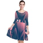 dark thanksgiving dinner Quarter Sleeve Waist Band Dress