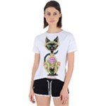 Siamese Sugar Skull Open Back Sport Tee