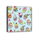 Cupcake Doodle Pattern Mini Canvas 4  x 4  (Stretched)