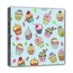 Cupcake Doodle Pattern Mini Canvas 8  x 8  (Stretched)