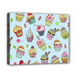 Cupcake Doodle Pattern Canvas 10  x 8  (Stretched)