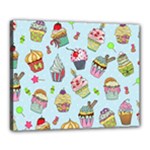 Cupcake Doodle Pattern Canvas 20  x 16  (Stretched)