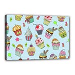 Cupcake Doodle Pattern Canvas 18  x 12  (Stretched)