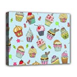 Cupcake Doodle Pattern Deluxe Canvas 20  x 16  (Stretched)