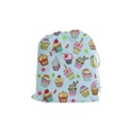 Cupcake Doodle Pattern Drawstring Pouch (Medium)