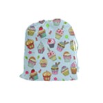 Cupcake Doodle Pattern Drawstring Pouch (Large)