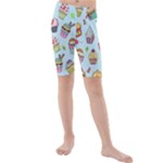 Cupcake Doodle Pattern Kids  Mid Length Swim Shorts