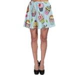 Cupcake Doodle Pattern Skater Skirt