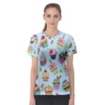 Cupcake Doodle Pattern Women s Sport Mesh Tee