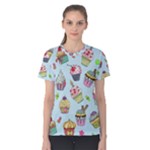 Cupcake Doodle Pattern Women s Cotton Tee