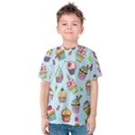 Cupcake Doodle Pattern Kids  Cotton Tee