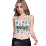 Cupcake Doodle Pattern Racer Back Crop Top