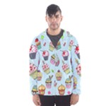 Cupcake Doodle Pattern Men s Hooded Windbreaker