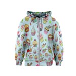 Cupcake Doodle Pattern Kids  Zipper Hoodie