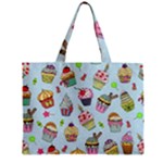 Cupcake Doodle Pattern Zipper Mini Tote Bag