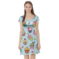 Short Sleeve Skater Dress Front