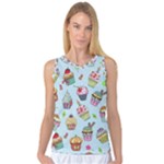 Cupcake Doodle Pattern Women s Basketball Tank Top