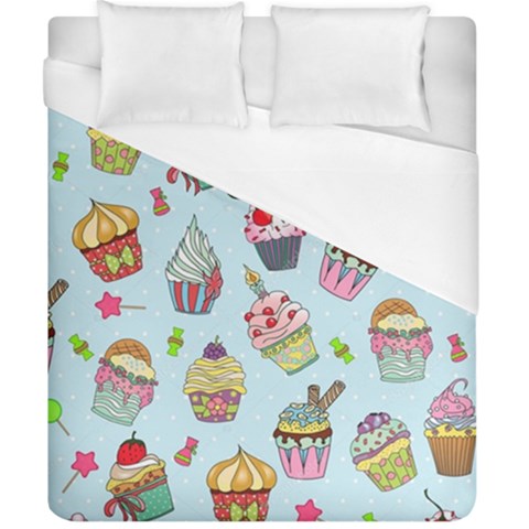 Cupcake Doodle Pattern Duvet Cover (California King Size) from ArtsNow.com