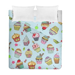 Cupcake Doodle Pattern Duvet Cover Double Side (Full/ Double Size) from ArtsNow.com