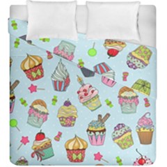 Cupcake Doodle Pattern Duvet Cover Double Side (King Size) from ArtsNow.com