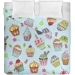 Cupcake Doodle Pattern Duvet Cover Double Side (King Size)