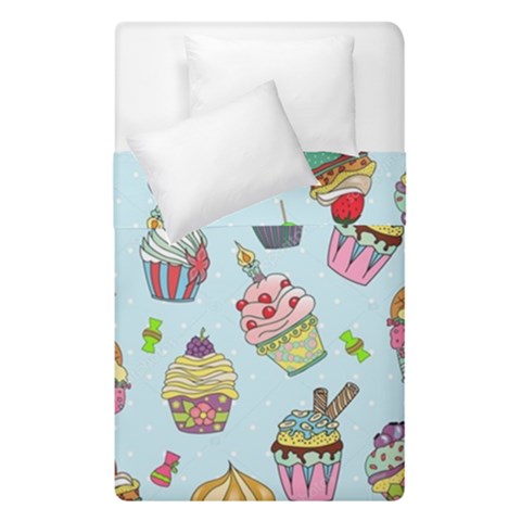 Cupcake Doodle Pattern Duvet Cover Double Side (Single Size) from ArtsNow.com