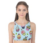 Cupcake Doodle Pattern Tank Bikini Top