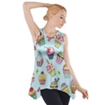 Cupcake Doodle Pattern Side Drop Tank Tunic