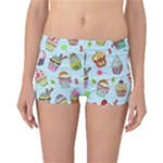 Cupcake Doodle Pattern Reversible Boyleg Bikini Bottoms