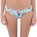 Cupcake Doodle Pattern Reversible Hipster Bikini Bottoms