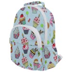 Cupcake Doodle Pattern Rounded Multi Pocket Backpack