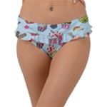 Cupcake Doodle Pattern Frill Bikini Bottom