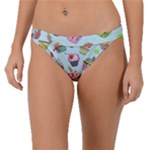 Cupcake Doodle Pattern Band Bikini Bottom