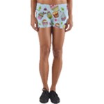 Cupcake Doodle Pattern Yoga Shorts