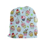 Cupcake Doodle Pattern Drawstring Pouch (XL)