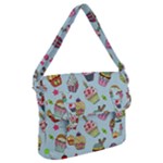 Cupcake Doodle Pattern Buckle Messenger Bag